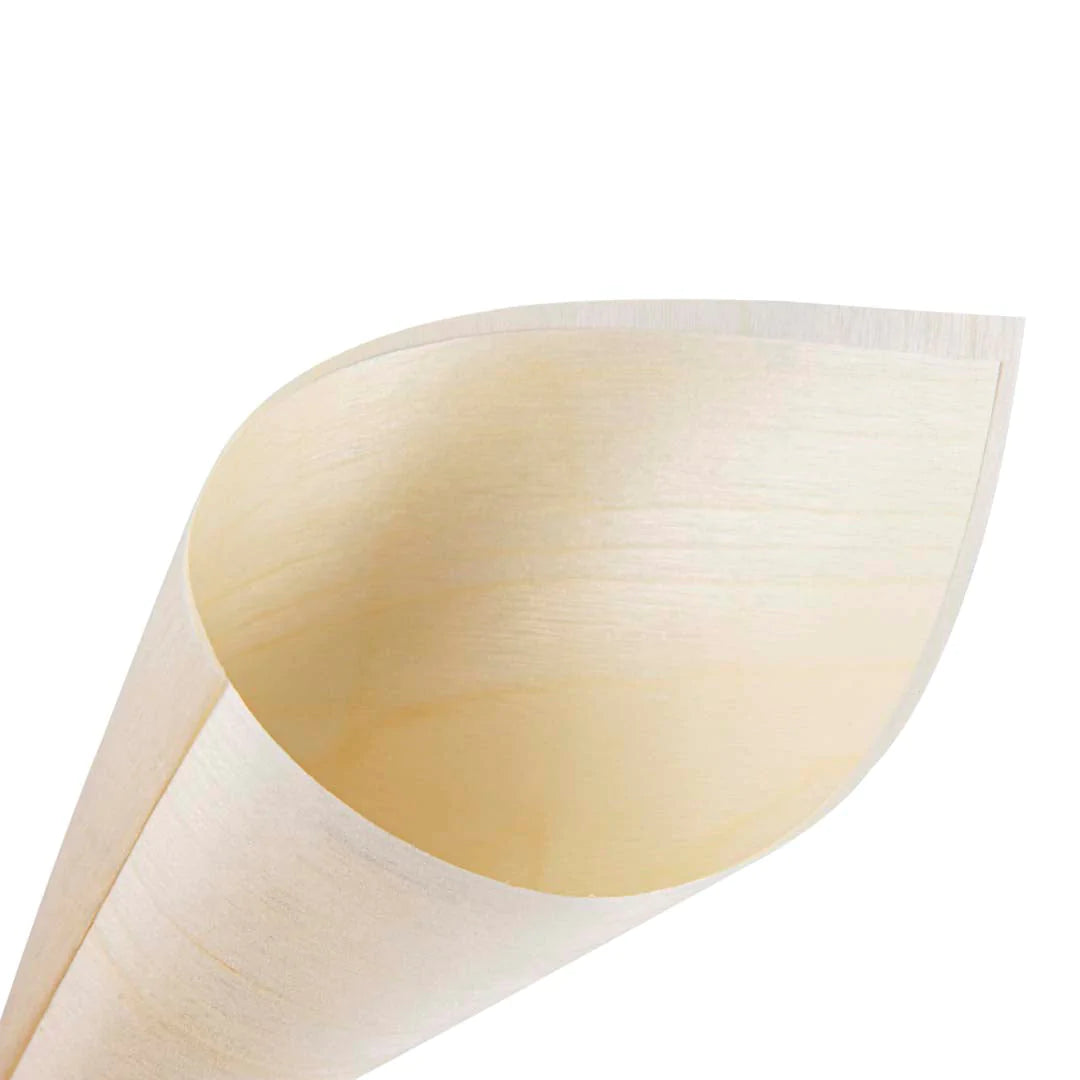 Coni for finger food in 16cm 12pz wooden leaf