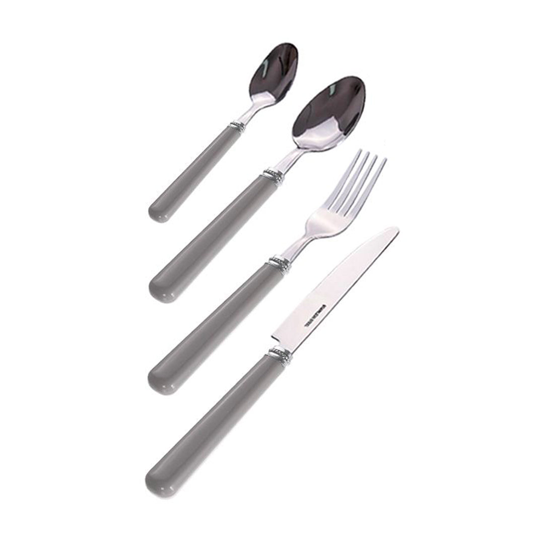 16pz - brown steel cutlery set set