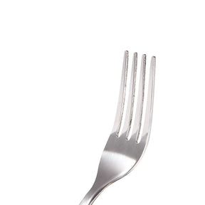 Classic steel table fork with white handle - 2 pieces