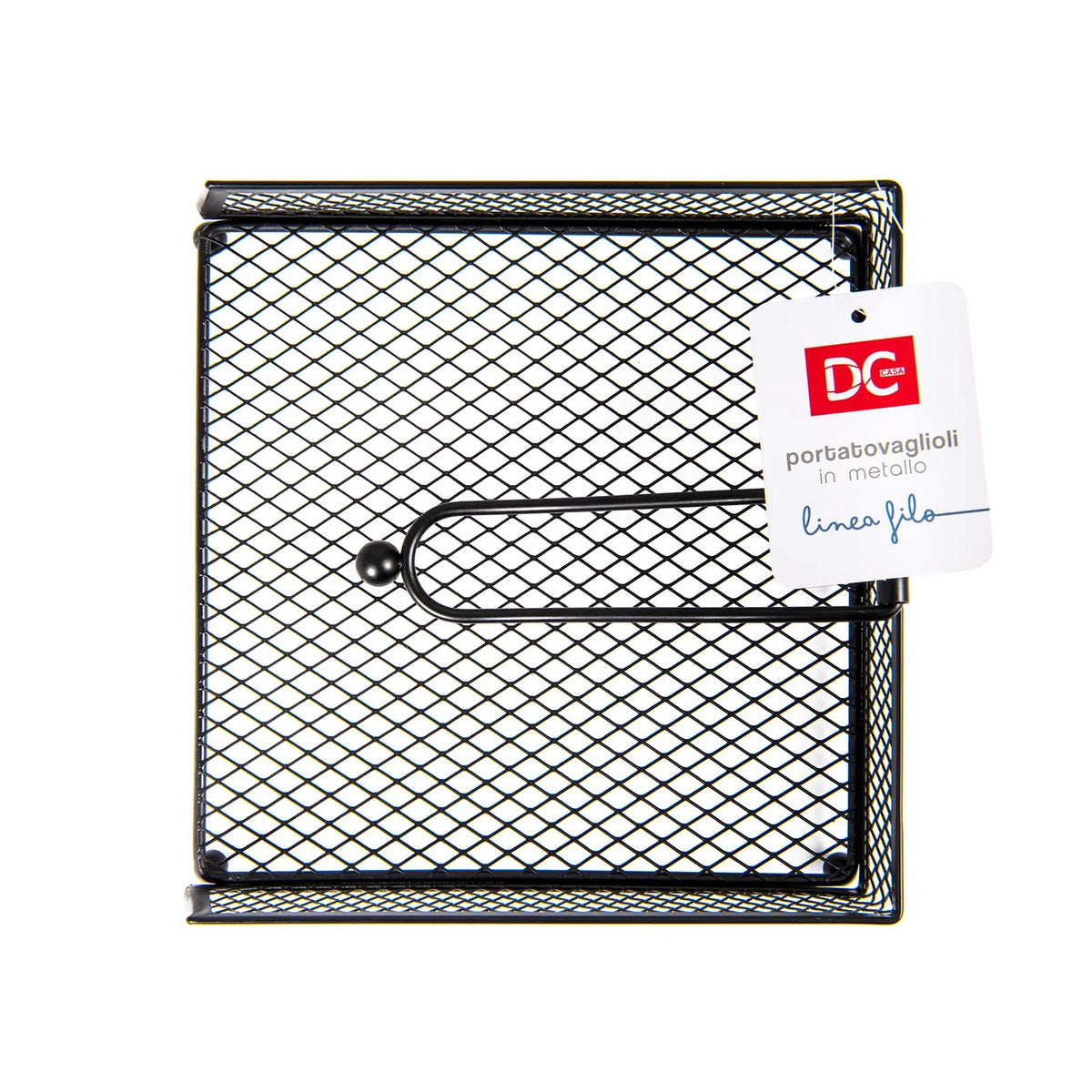 Porta -servetten in zwarte mesh metalen filo lijn –19 cm