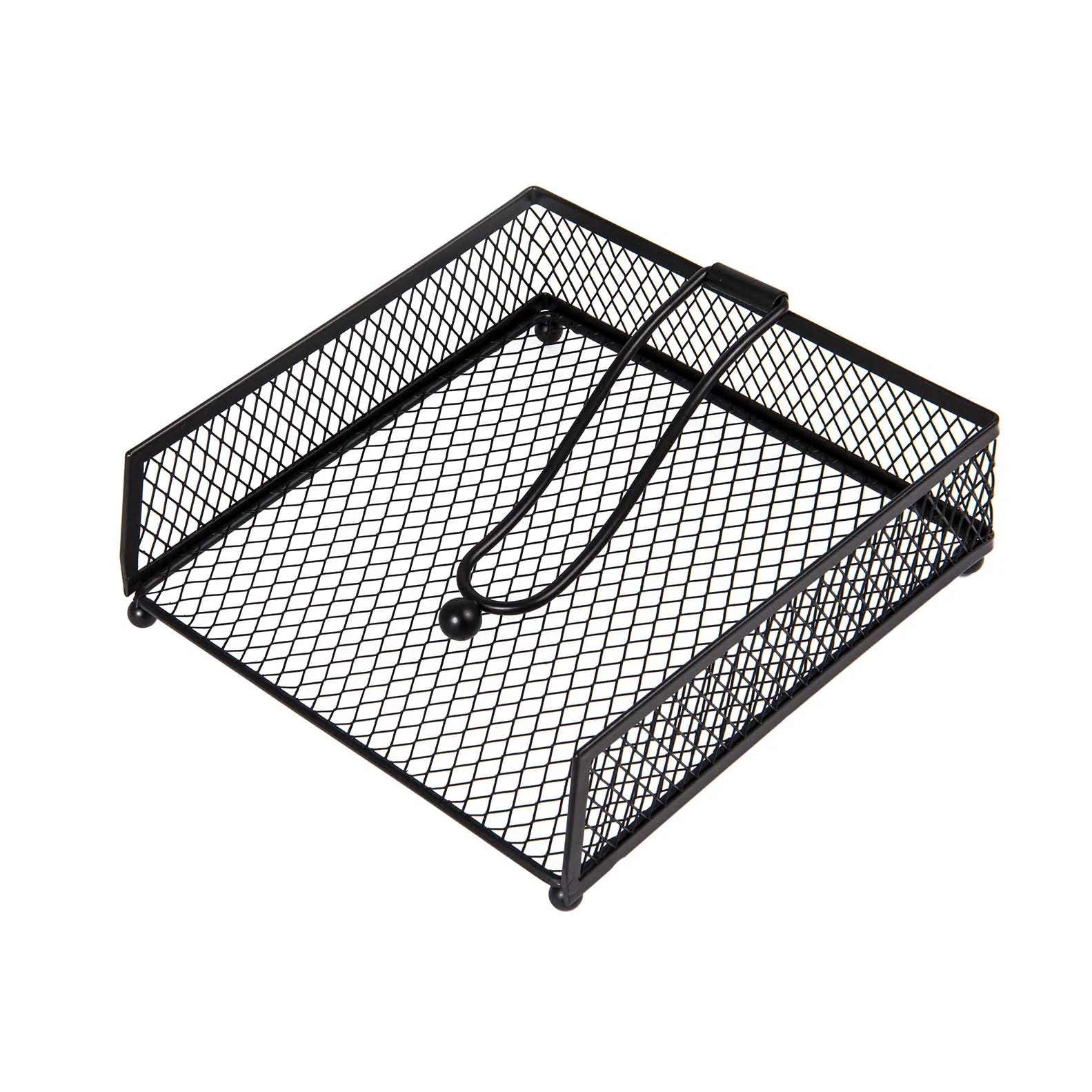 Porta serwetki w czarnej siatce metalowej linii filo –19 cm