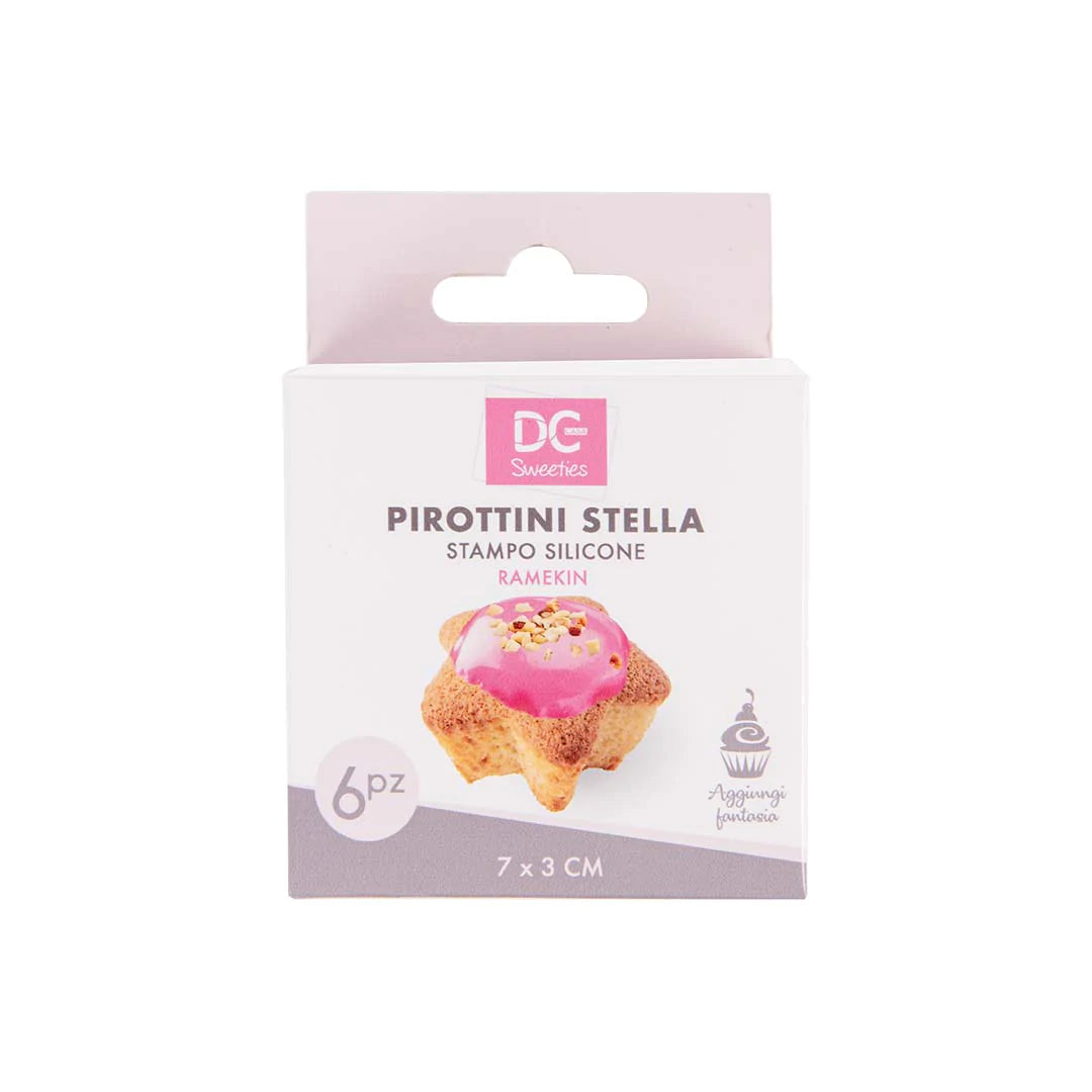 Pirottini A Stella In Silicone Per Forno - 7x3cm - 6 Pezzi