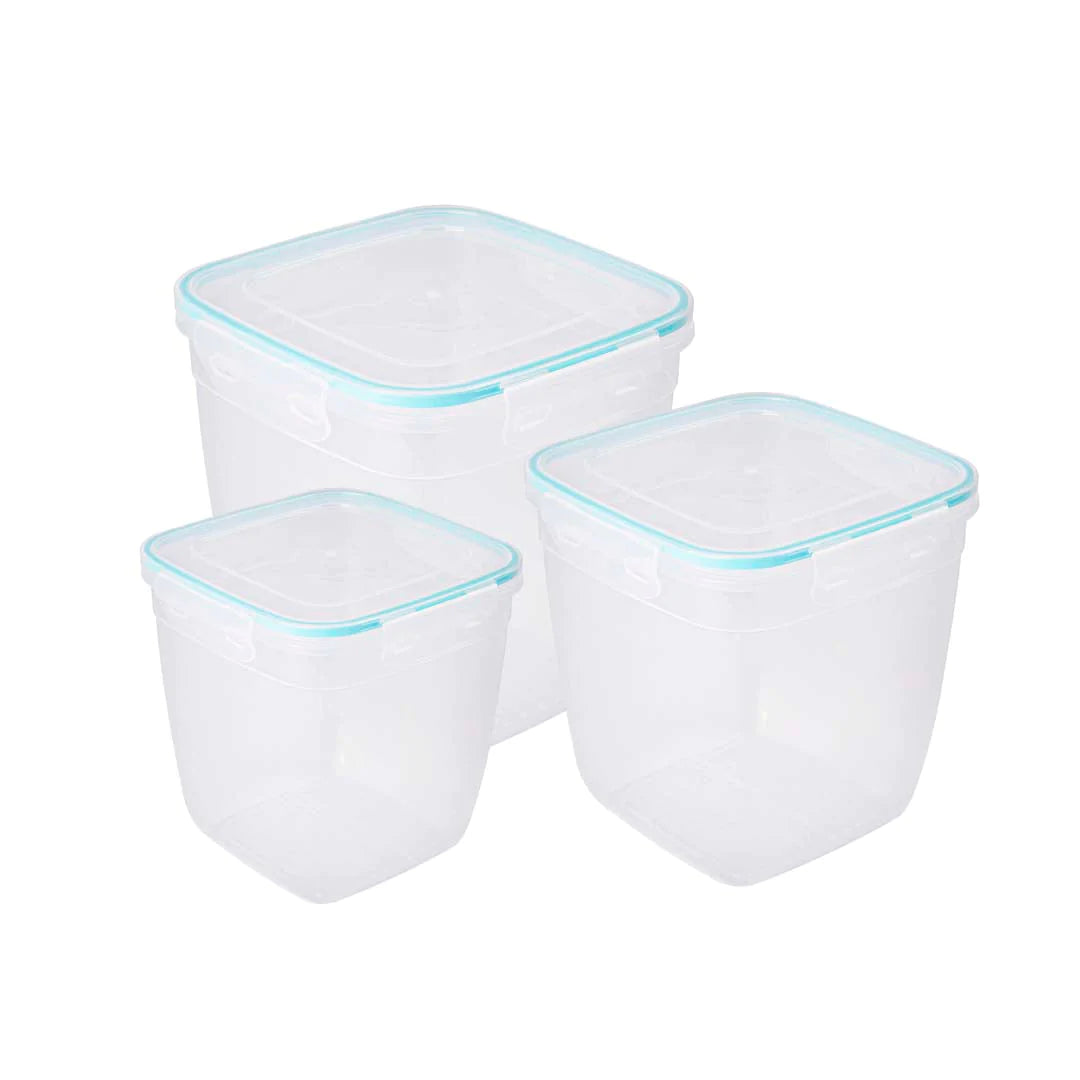 Set hermetische plastic containers in diep plastic - 3pz