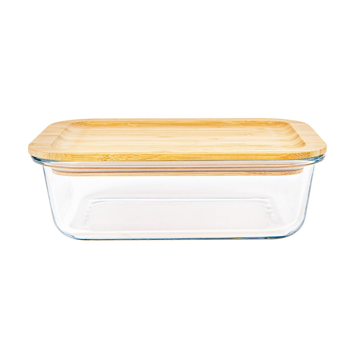 Glass container with bamboo -400ml lid
