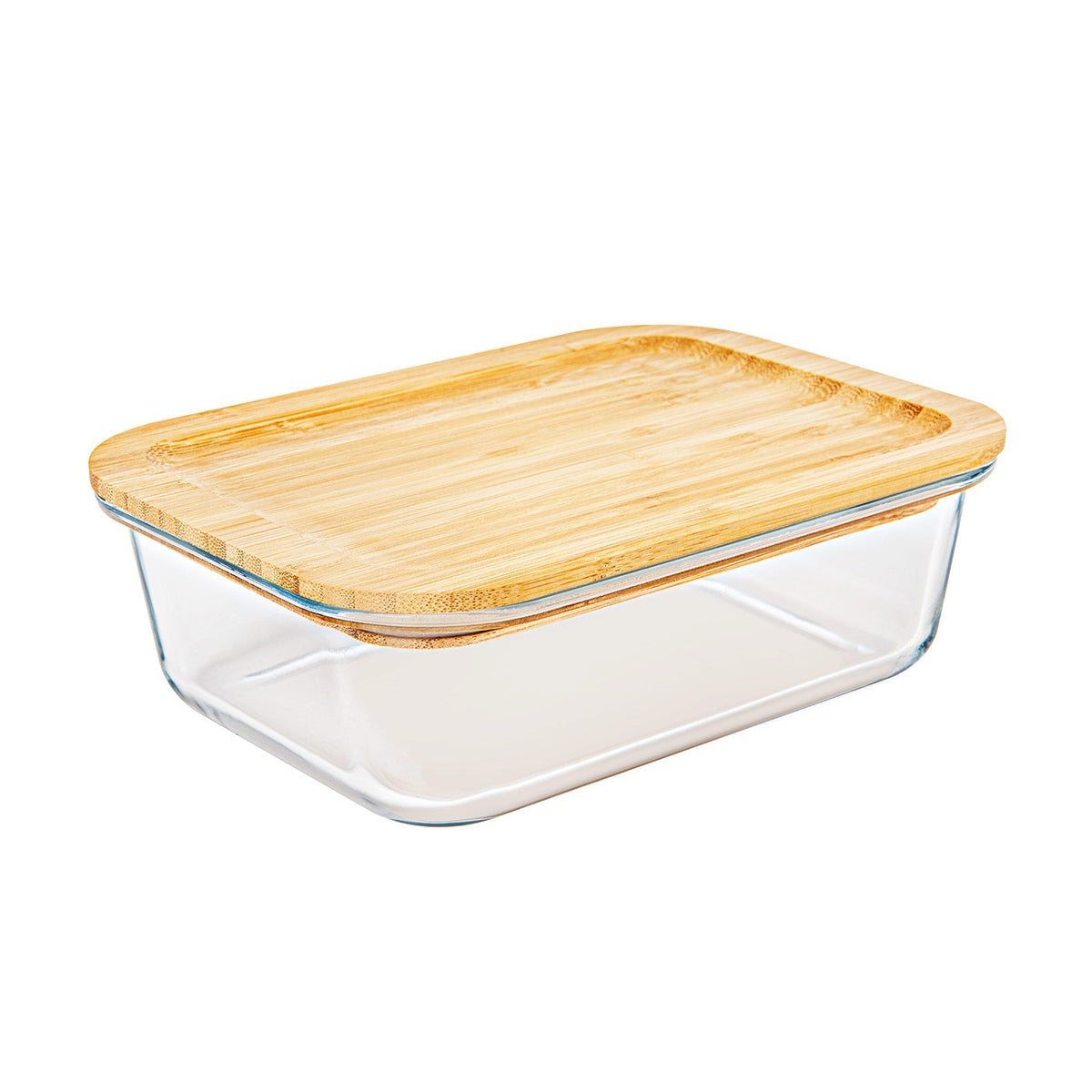 Glass container with bamboo -400ml lid