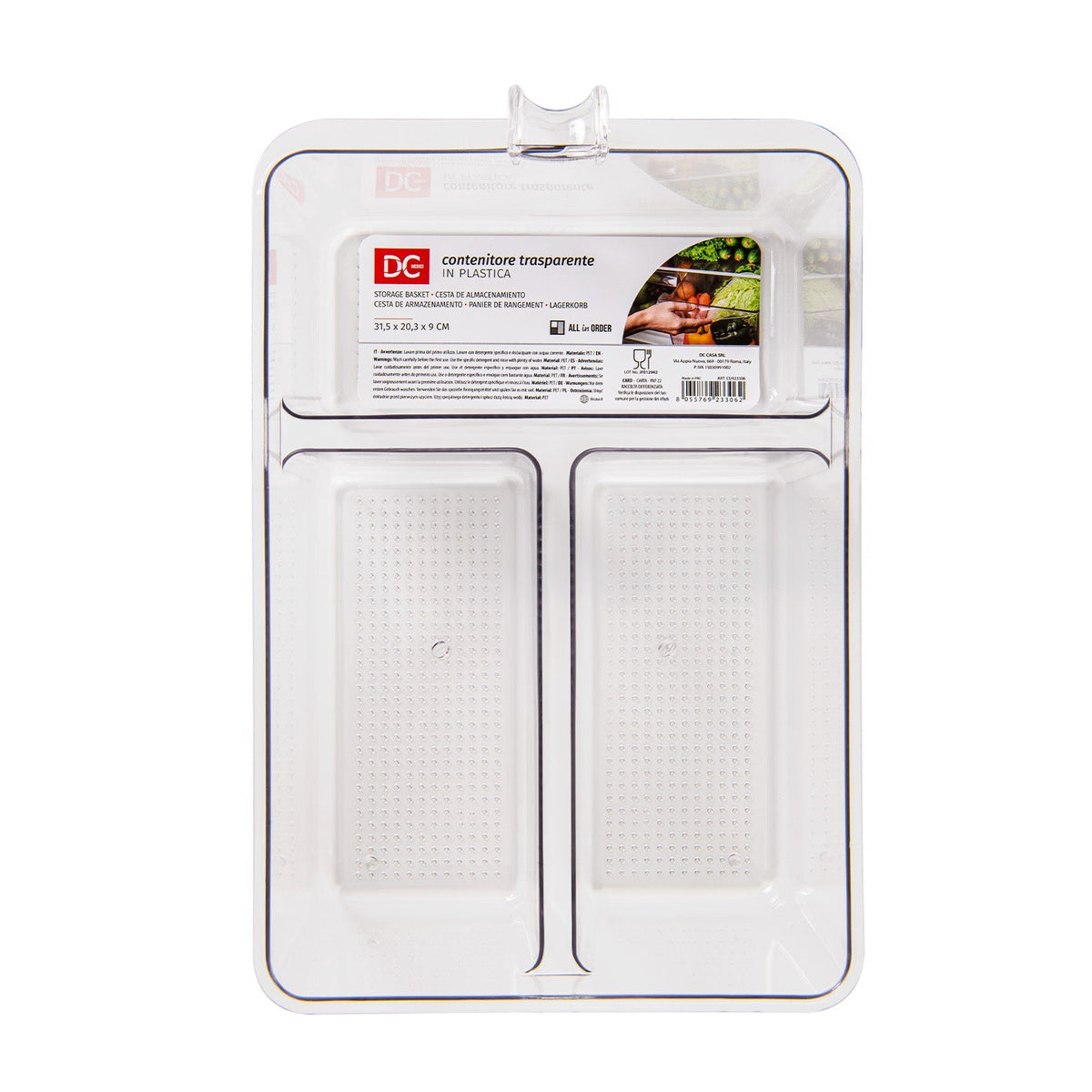 Priehľadný plastový nádoba v chladničke -31,5x20.3cm