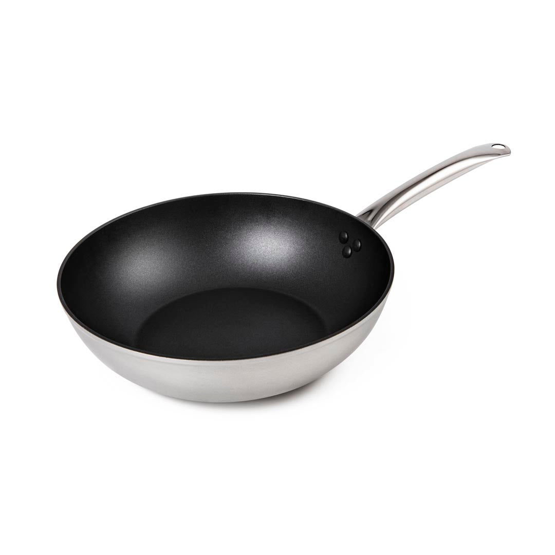 Titanium non -stick wok pan met inductie achtergrond - diameter 32 cm