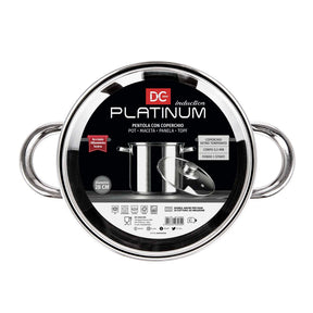 Platinum stålkruka med induktionsbotten med lock - diameter 28 cm