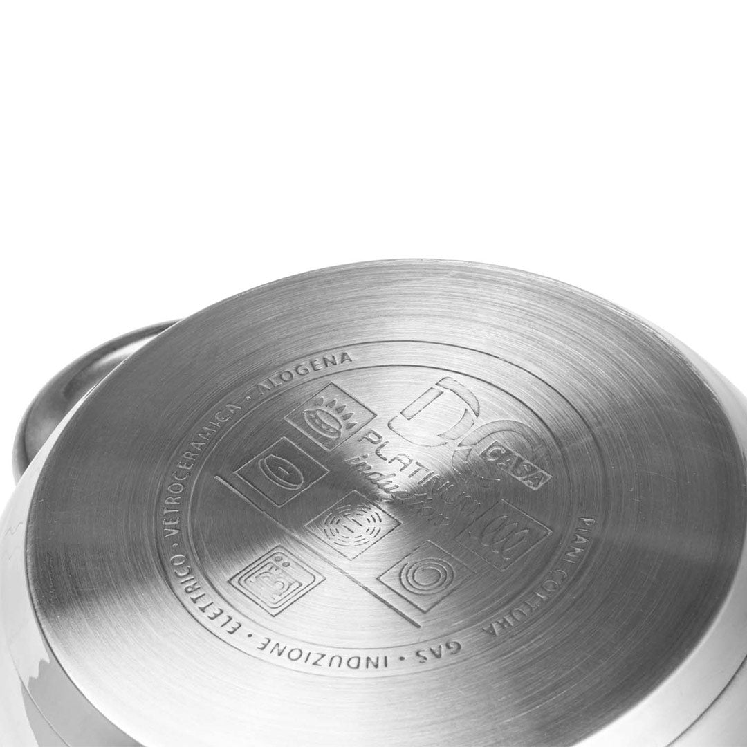 Pentola Platinum in Acciaio Con Fond a Induzione con Coperchio - Diametro 22cm
