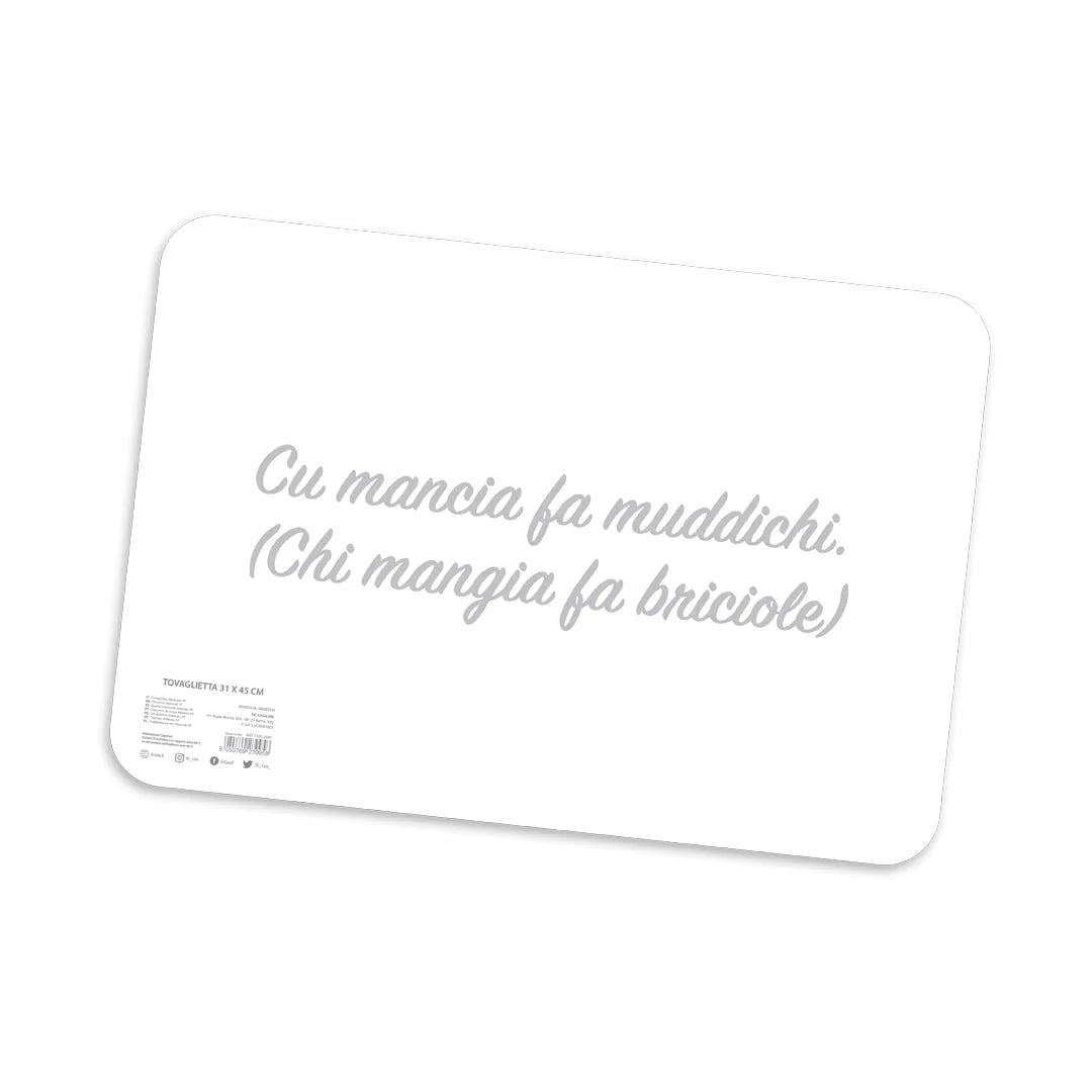 Αμερικανικό τραπεζομάντιλο Σικελία - "Cu Mancia fa Muddichi" - 31 × 45cm
