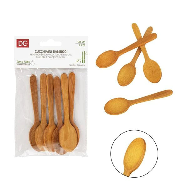 Finely smooth wooden spoons - Pack of 6 pieces of 12.5cm
