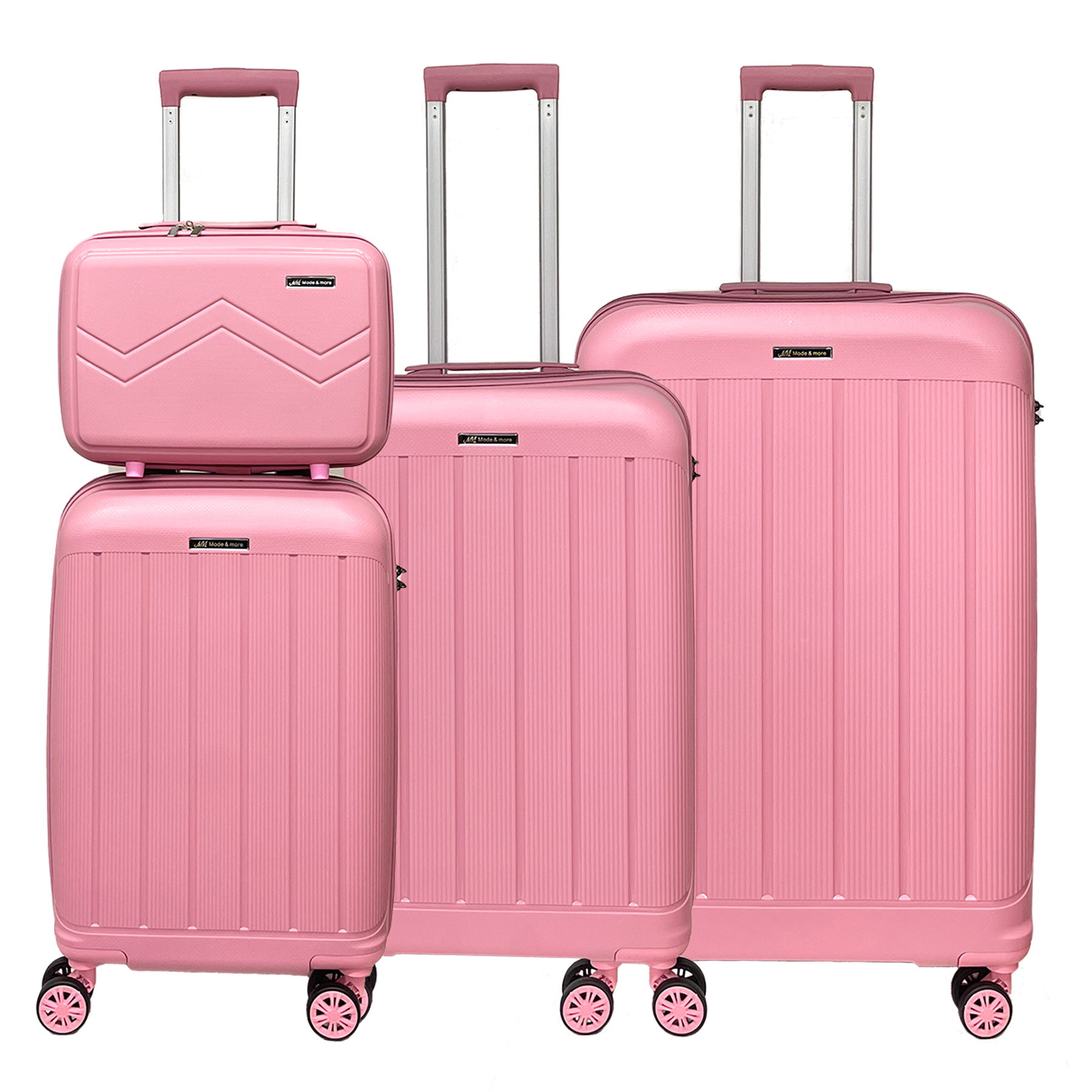 Σετ 4 βαλίτσες μαλακού πολυπροπυλενίου με TSA κλειδαριά και τρόλεϊ ομορφιάς