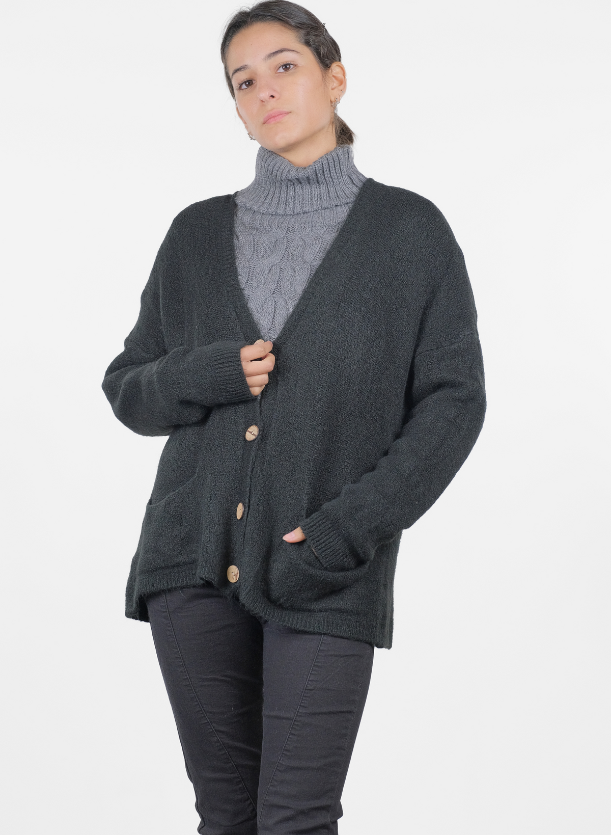 Cardigan Femme Avec Poches Et Boutons