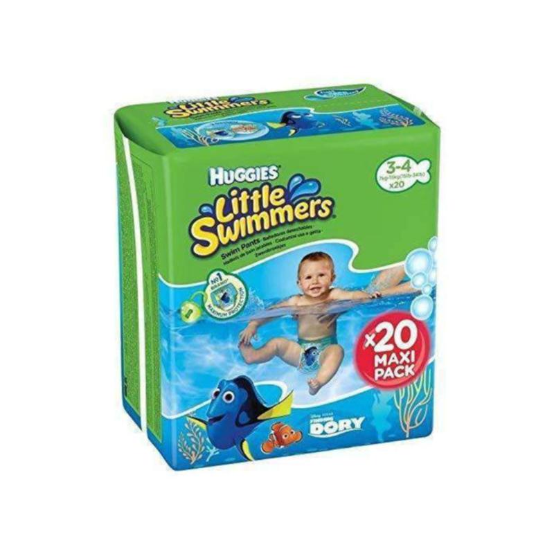 Huggies Little Swimmers Costumini 3/4 Anni 7-15Kg 20Pz Costumi da bagno per bebè e bimbi