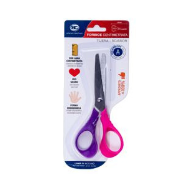 Scissors for children with a centimeter smooth blade