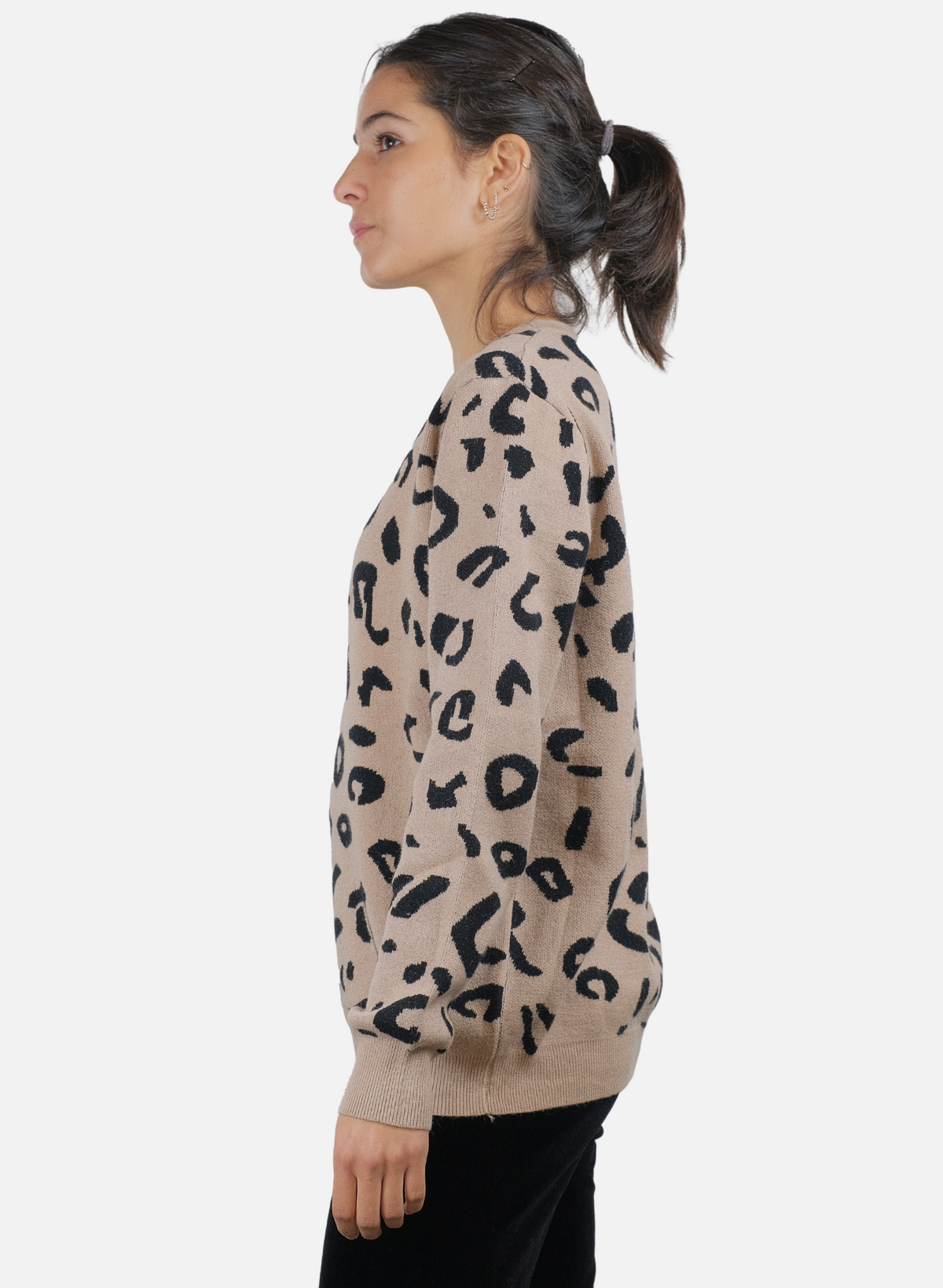 Women's sweater with leopard fantasy