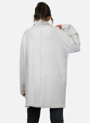 Maglia A Tunica Da Donna Calda A Collo Alto Con Frange