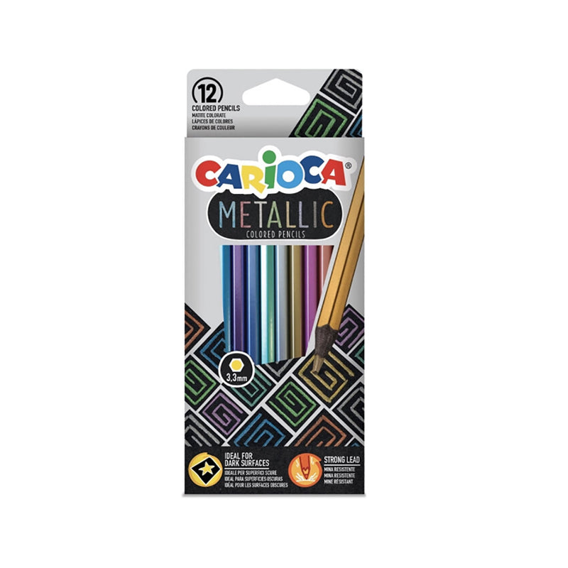 Carioca Metallic - Pastelli Matite - Colori Metallizzati - Conf. 12pz Matite colorate Unicarto.com