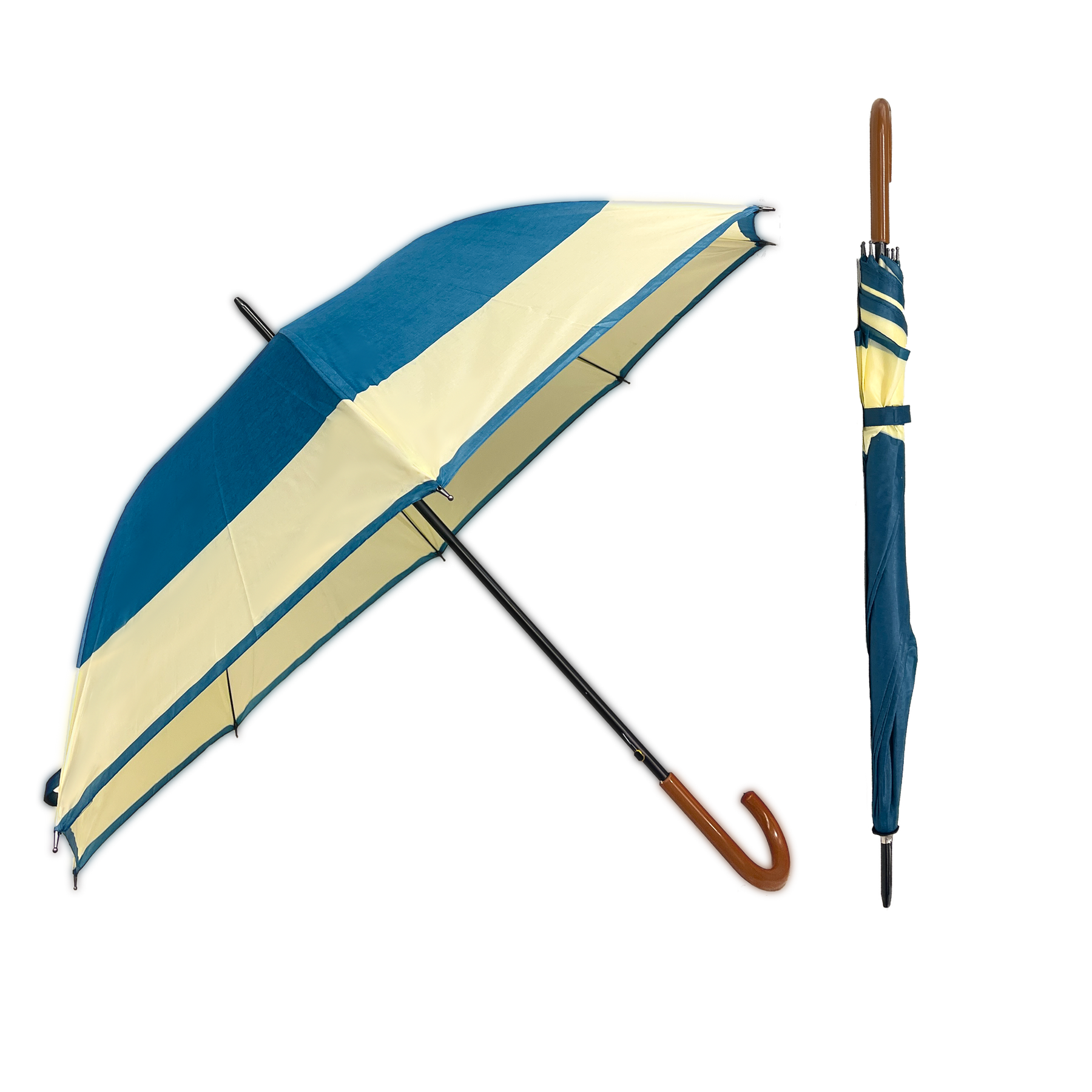 Klassischer Regenschirm mit automatischer Öffnung - Kurve Holzgriff und breite Öffnung