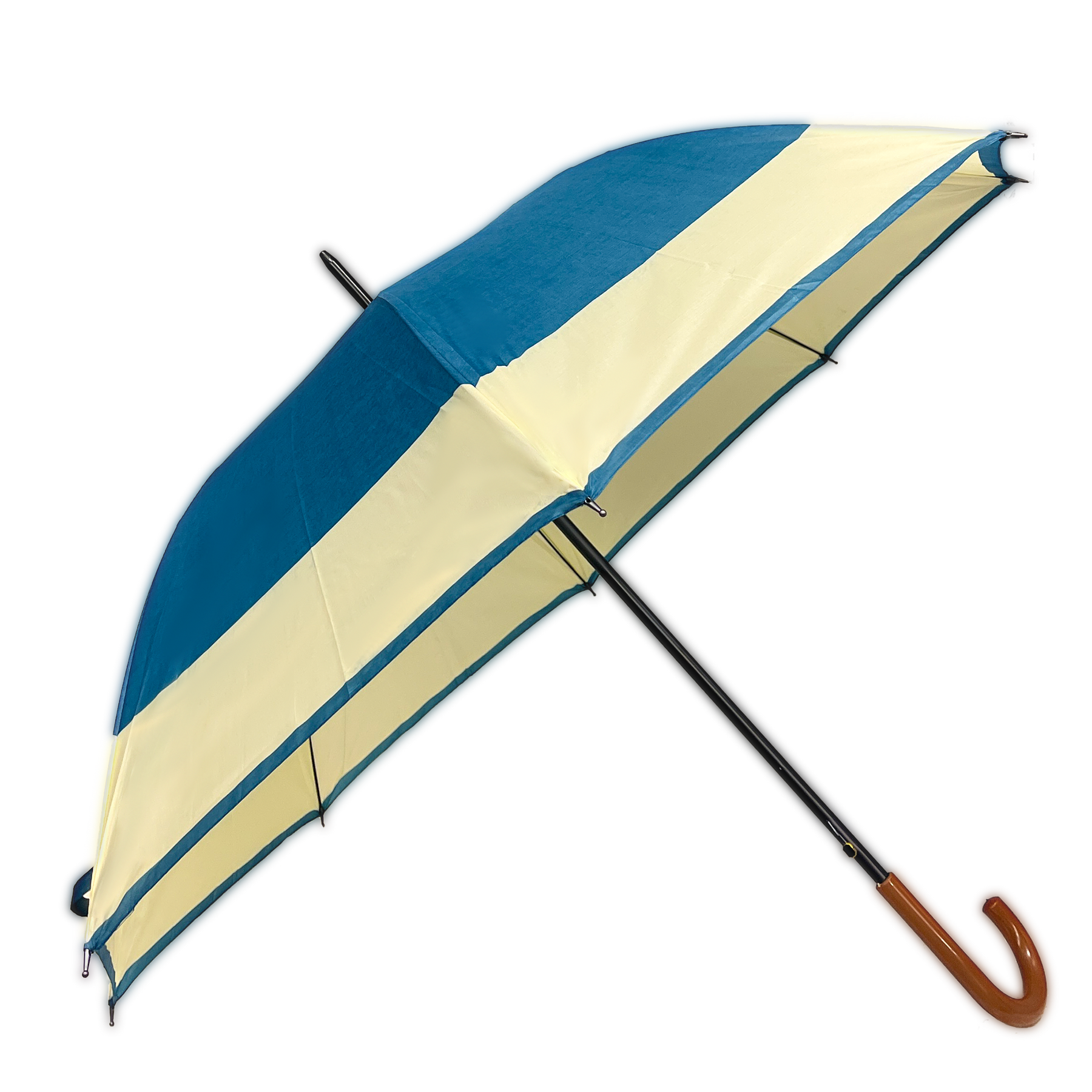 Umbrella clásica con abertura automática: mango de madera curva y abertura ancha