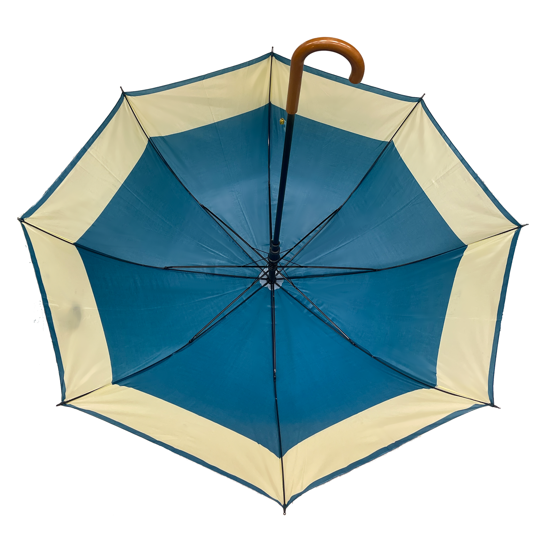 Umbrella clásica con abertura automática: mango de madera curva y abertura ancha