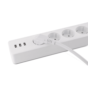 Intelligente Steckdosenleiste mit 4 Steckdosen und 3 USB-Anschlüssen, kompatibel mit Google und Alexa