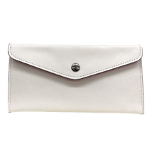 Moterų plonas portfelis su tikra oda su mygtuko uždarymu 19,2x10x6 cm