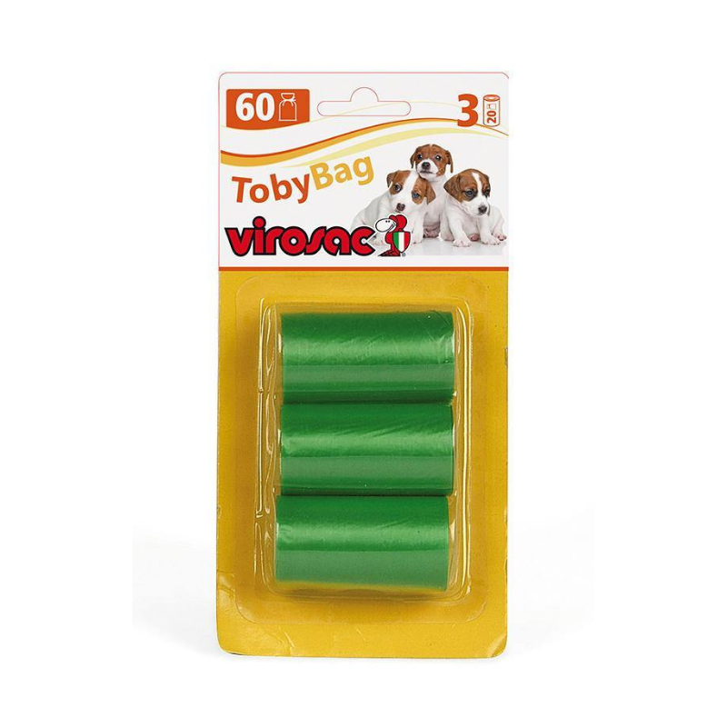 Virosac Tobybag Sacchetti Igienici In Polietilene Per Cane 60pz Sacchetti igienici per animali domestici