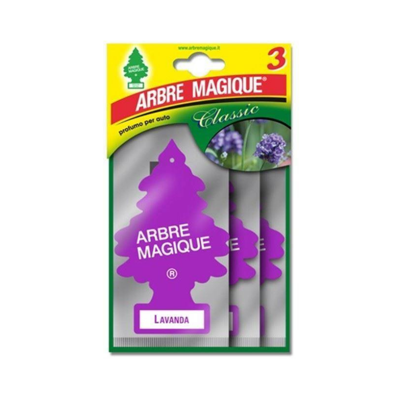 Arbre Magique Deodorante Auto Tris Classic Lavanda 3Pz Deodoranti per veicoli