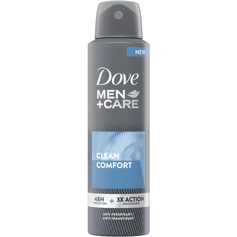 Dove Men Care Déodorant Clean Comfort 48 HE 3 X Action Spray 150 Ml