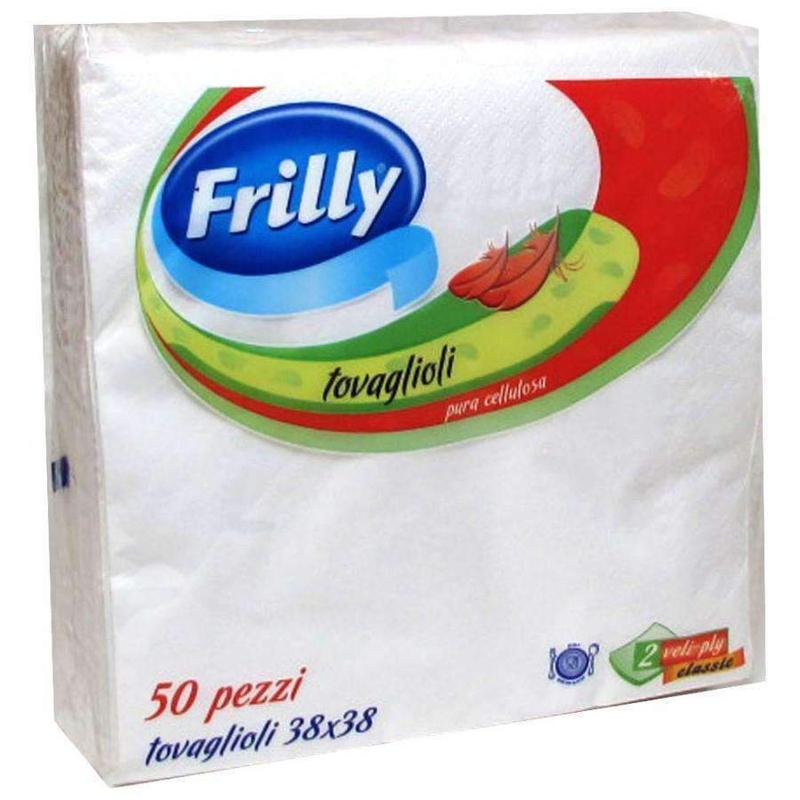 Frilly Tovaglioli Bianco 2 Veli 38X38 Cm 50 Pz