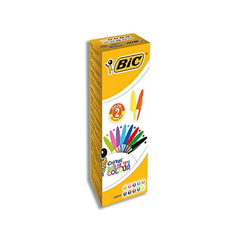 Bic Cristal Multi Colour - Penna Sfera Punta Larga Colori Assortiti Confezione 20 Pezzi Tratto 1,6 Mm Penne a sfera Unicarto.com