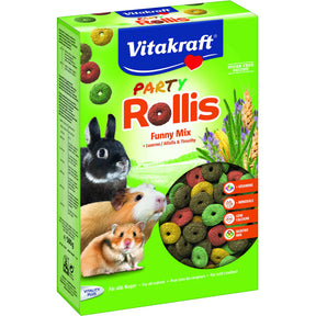 Škatla Vitakraft Party Rollis Mix Kibbles za glodavce 500 gramov